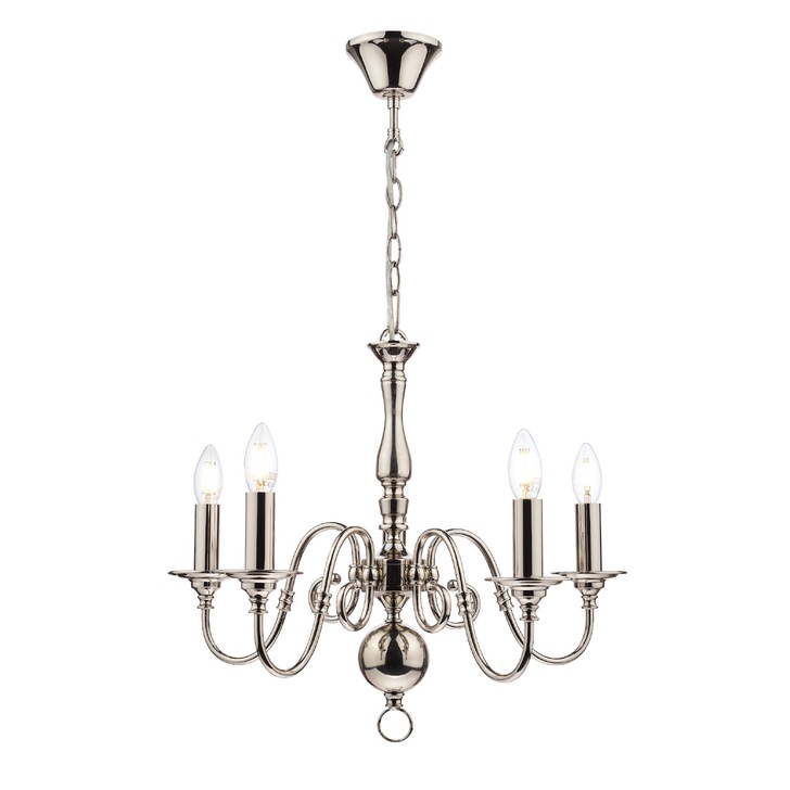 Laura Ashley LA3743657-Q Winchester 5 Light Polished Nickel Chandelier