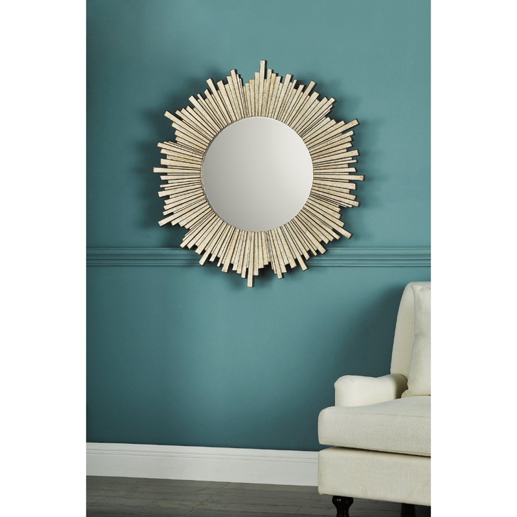 Laura Ashley Lovell Round Mirror With Champagne Frame