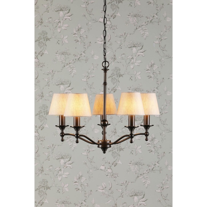 Laura Ashley Ludchurch 5 Light Chandelier In Industrial Black - Fitting Only - LA3756240-Q