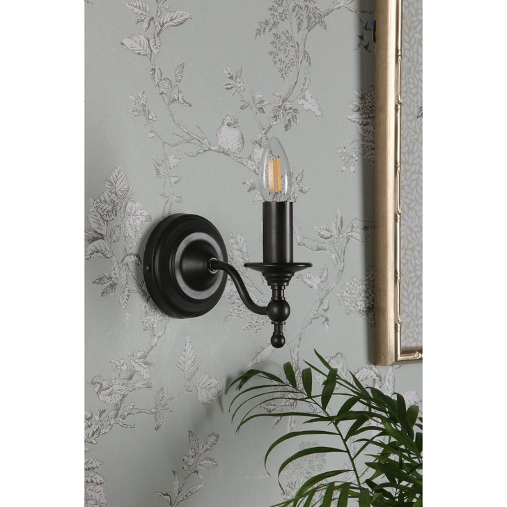 Laura Ashley Ludchurch Single Wall Light In Industrial Black - Bracket Only - LA3756243-Q