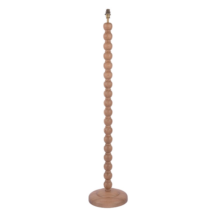 Laura Ashley Maria Wood Floor Lamp Wood With Antique Brass Detailing - Base Only - LA3756213-Q