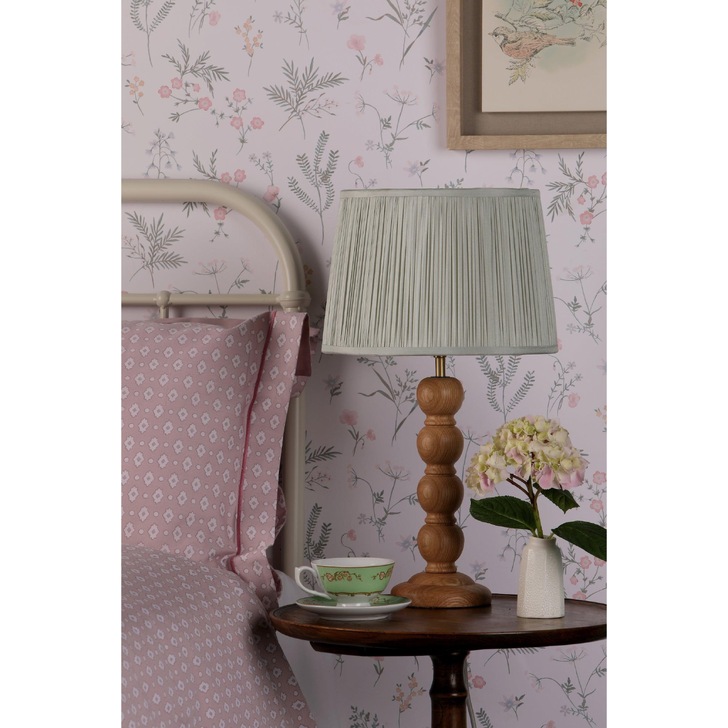 Laura Ashley Maria Wood Table Lamp Wood With Antique Brass Detailing - Base Only - LA3756212-Q