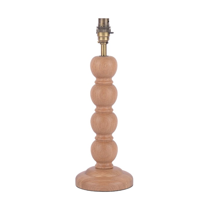 Laura Ashley Maria Wood Table Lamp Wood With Antique Brass Detailing - Base Only - LA3756212-Q