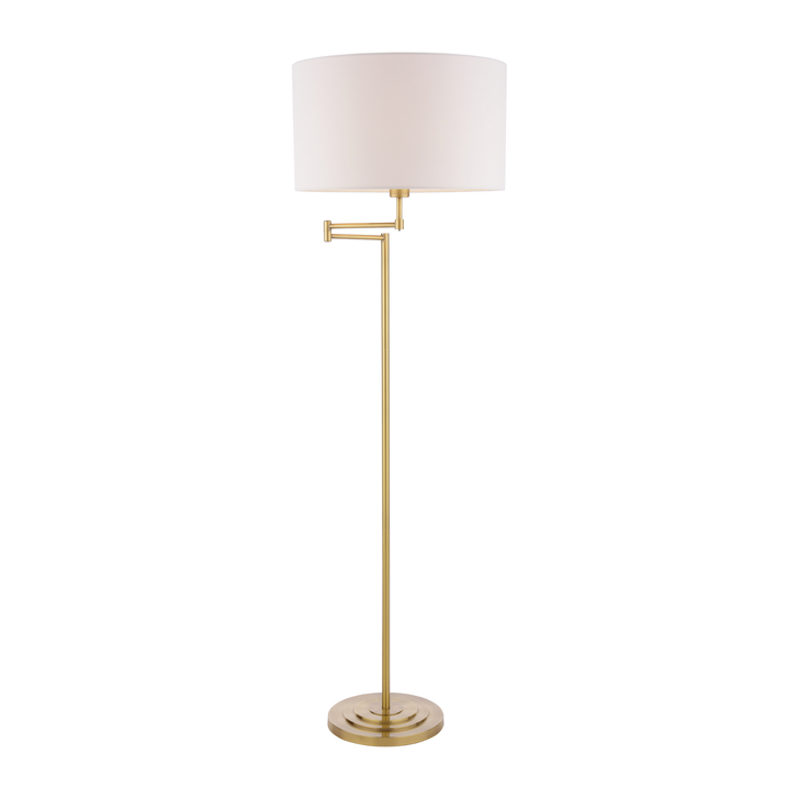 Laura Ashley Marlowe Floor Lamp Antique Brass With Shade