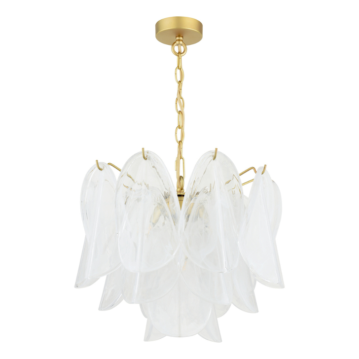 Laura Ashley Matt Antique Brass 4 Light Pendant Complete With White Glass