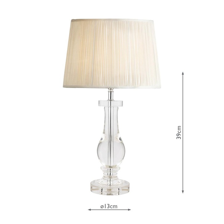 Laura Ashley Mya Glass Table Lamp Complete With Polished Chrome Metalwork - Base Only