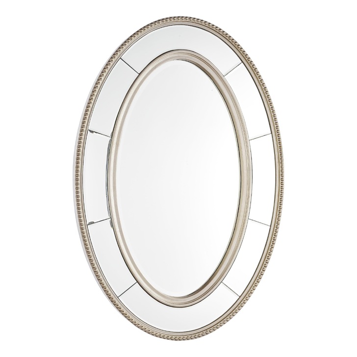 Laura Ashley Nolton Oval Mirror With Champagne Detail