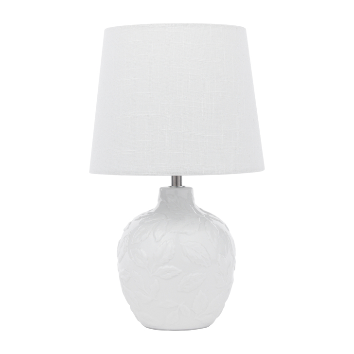 Laura Ashley Redhall Table Lamp White Ceramic and Polished Chrome With Shade