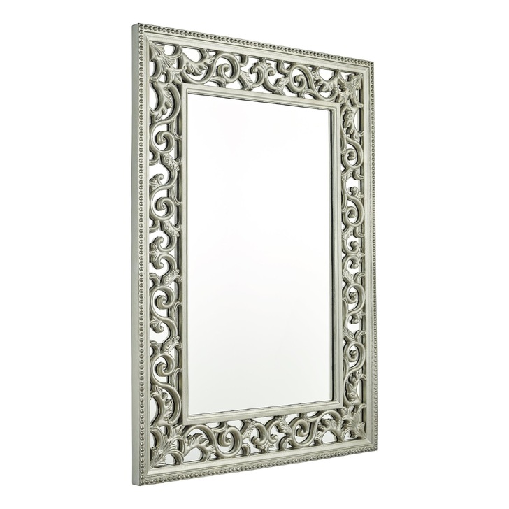 Laura Ashley Rococo Rectangular Mirror With Ornate Frame Detailing In Champagne