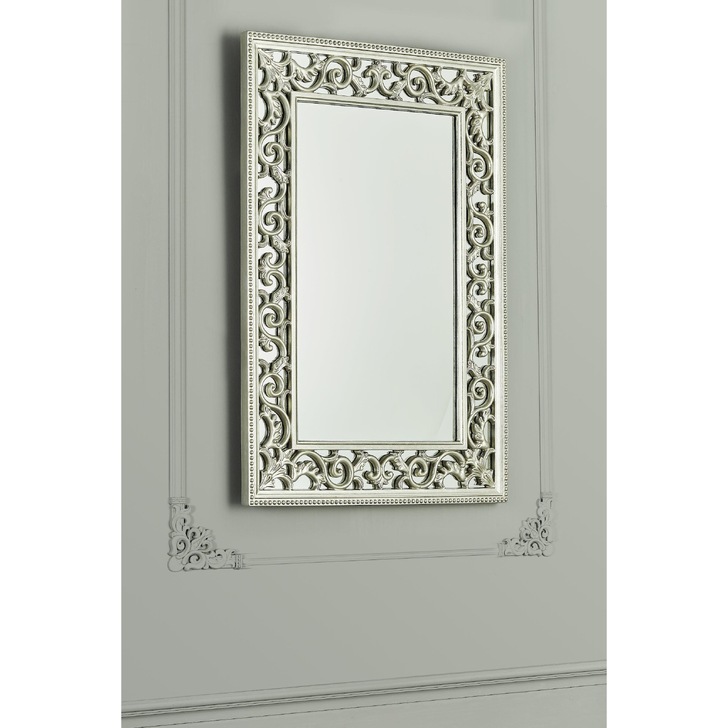 Laura Ashley Rococo Rectangular Mirror With Ornate Frame Detailing In Champagne