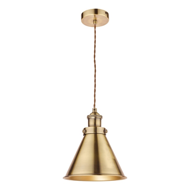 Laura Ashley Rufus Antique Brass Single Pendant