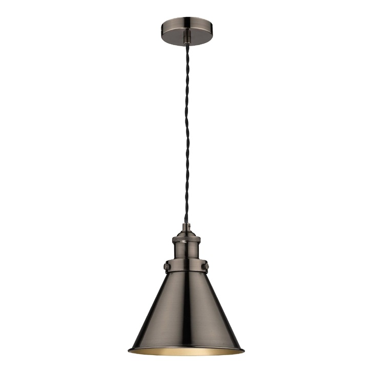 Laura Ashley Rufus Industrial Nickel Single Pendant