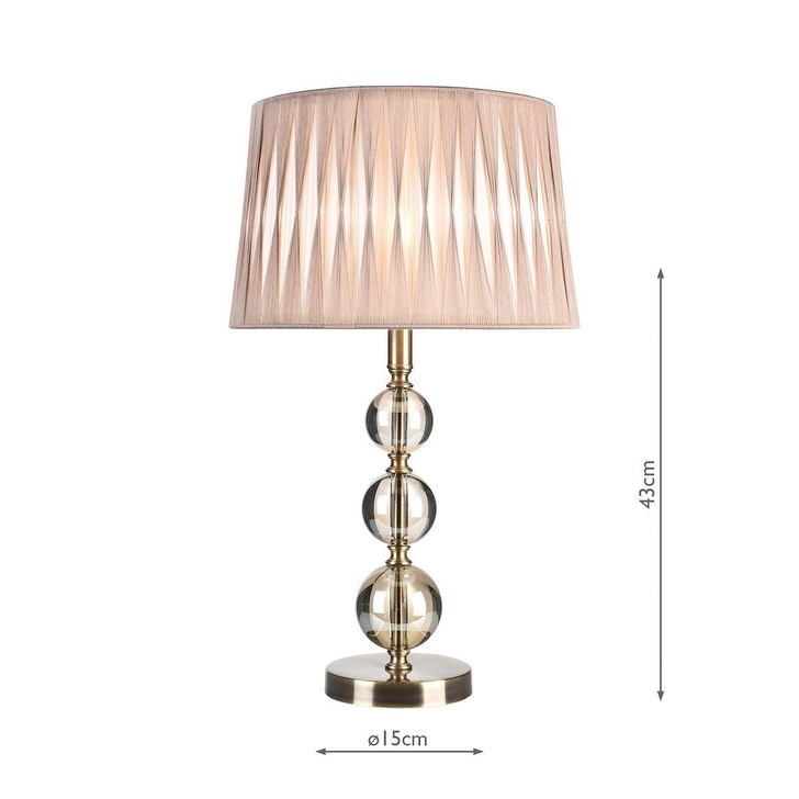 Laura Ashley Selby Grande Large Table Lamp In Antique Brass With Amber Glass Spheres - Base Only