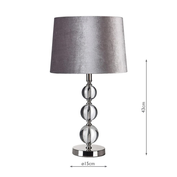 Laura Ashley Selby Grande Large Table Lamp In Polished Nickel With Clear Glass Spheres - Base Only