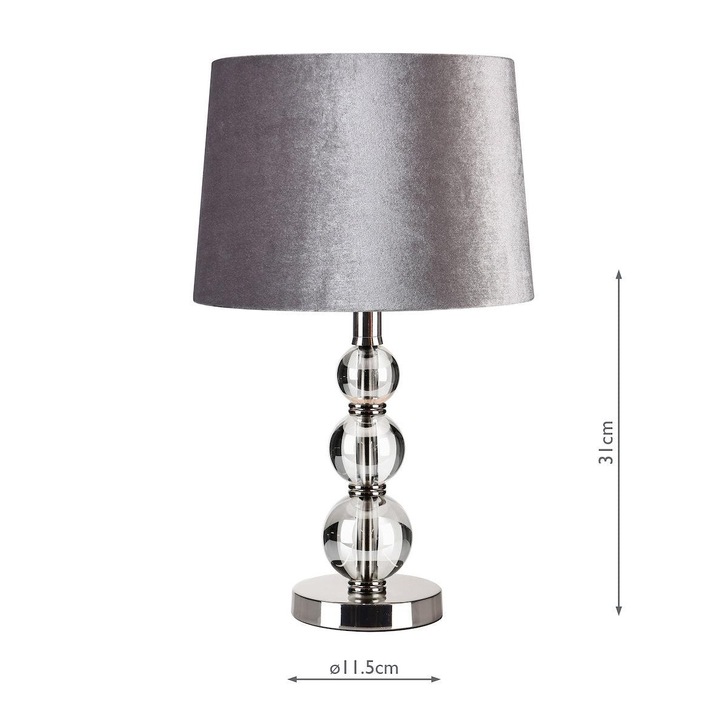 Laura Ashley Selby Grande Small Table Lamp In Polished Nickel With Clear Glass Spheres - Base Only