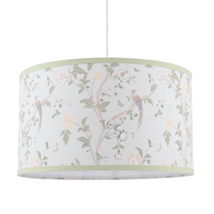 Laura Ashley Summer Nature Inspired 38cm Green Cotton Drum Shade