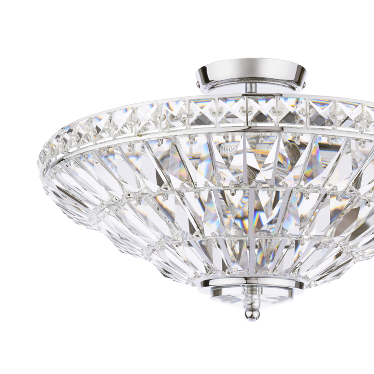 Laura Ashley Vienna 3 Light Semi-Flush Polished Chrome and Crystal