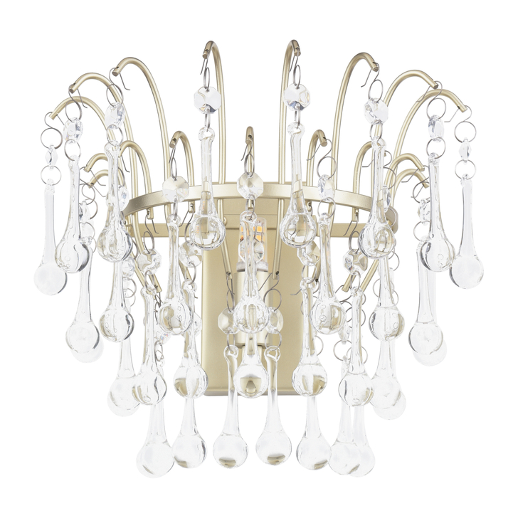 Laura Ashley Willow Wall Light Satin Champagne and Crystal