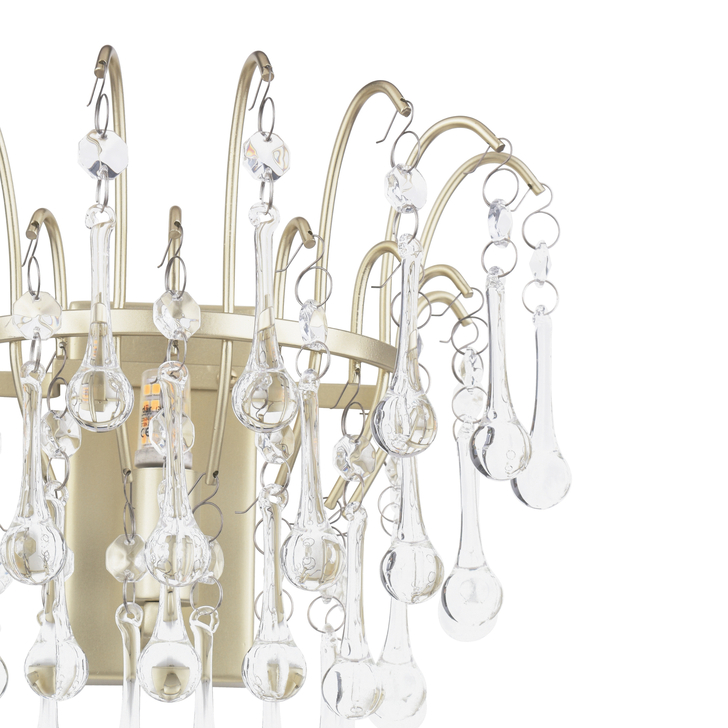 Laura Ashley Willow Wall Light Satin Champagne and Crystal