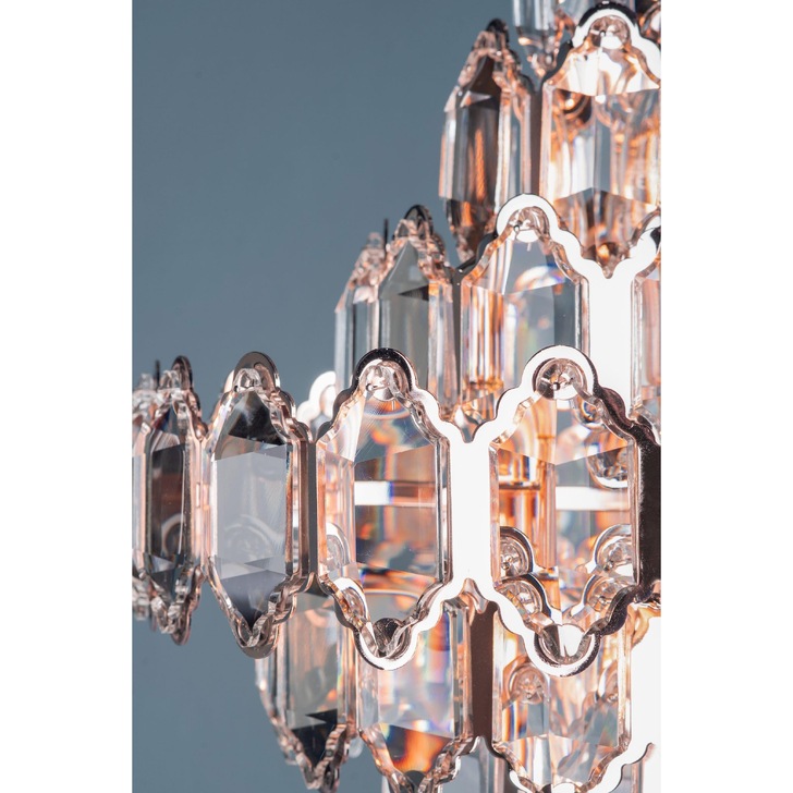 Laura Ashley Windsor 8 Light Rose Gold Crystal Pendant