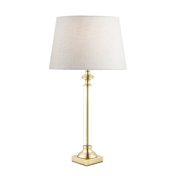 Laura Ashley Winston Clear Glass Table Lamp With Antique Brass Metalwork - Base Only