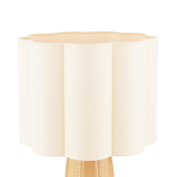 Laura Ashley Yellow Ceramic Table Lamp Complete With Natural Cotton Mixed Scallop Shade