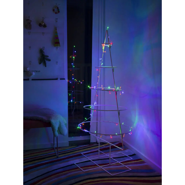 Light Set 100 Multi Colour Led Dark Green Wire Indoor IP20