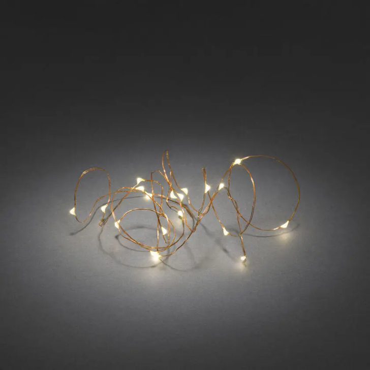 Light Set 20 Warm White Led, Copper Wire, Indoor 6h Timer BO