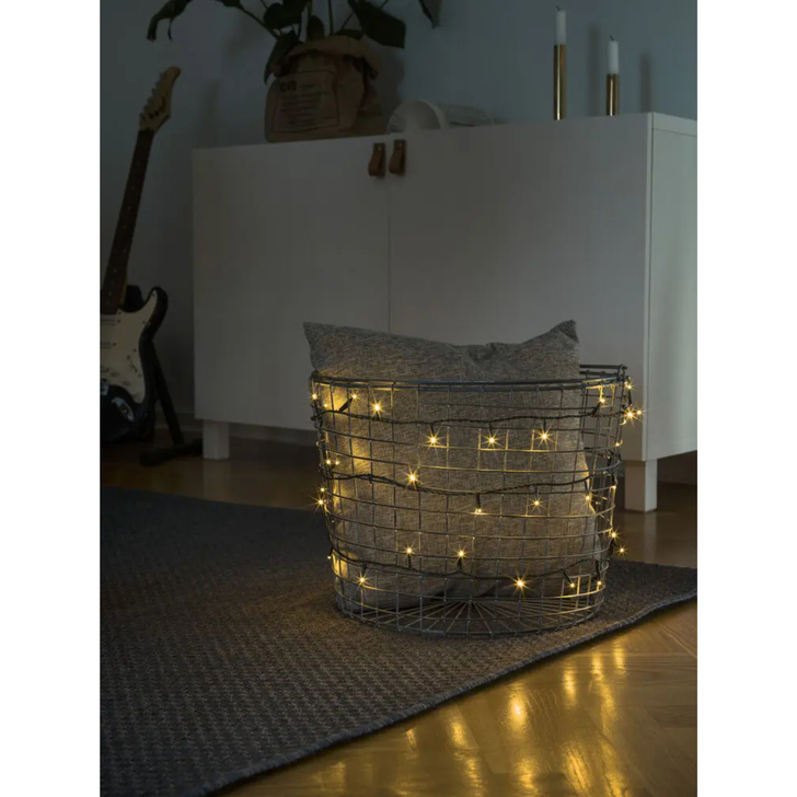 Light Set 50 Warm White Led Dark Green Wire Indoor IP20