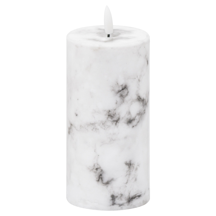 Luxe Marble Effect LED Candle Natural Glow 3x6