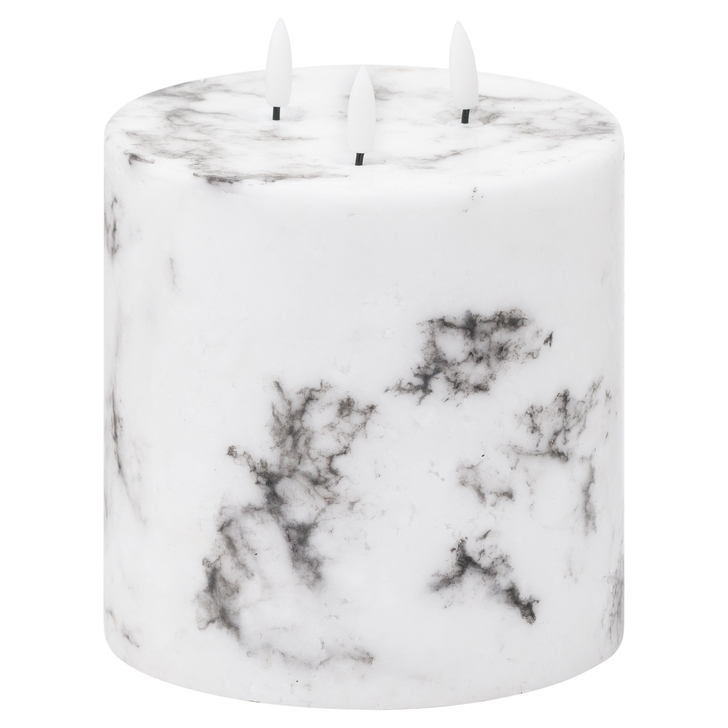 Luxe Marble Effect LED Candle Natural Glow 6x6