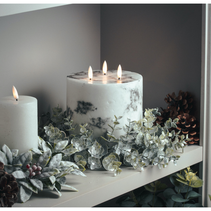 Luxe Marble Effect LED Candle Natural Glow 6x6