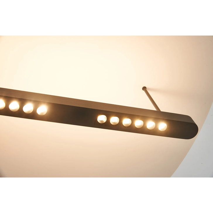 Mantra Abisal Black/Dark Wood Linear Pendant: 28W LED: 3000K: 3380lm: Triac Dimmable
