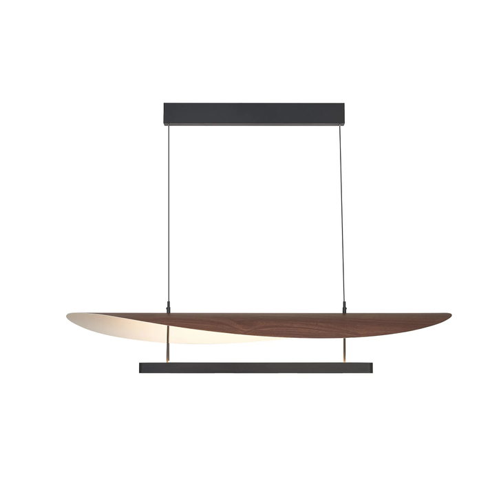Mantra Abisal Black/Dark Wood Linear Pendant: 40W LED: 3000K: 5360lm: Triac Dimmable