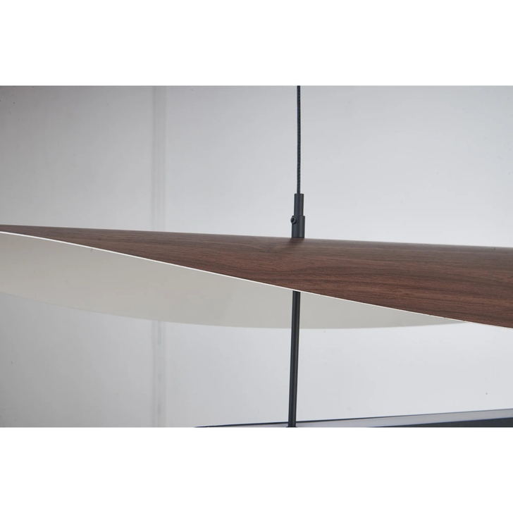 Mantra Abisal Black/Dark Wood Linear Pendant: 40W LED: 3000K: 5360lm: Triac Dimmable
