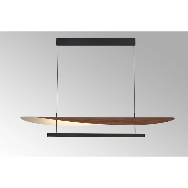 Mantra Abisal Black/Dark Wood Linear Pendant: 48W LED: 3000K: 6300lm: Triac Dimmable