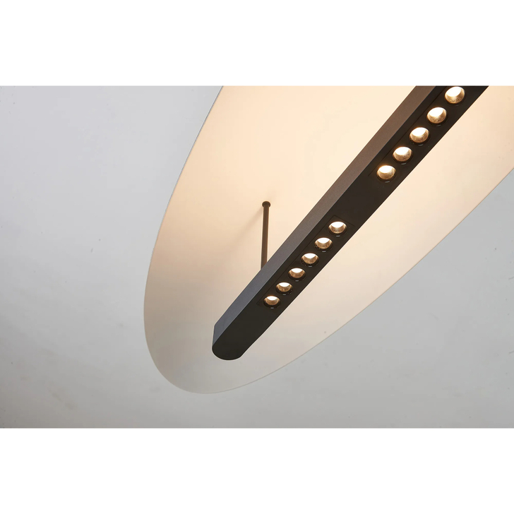 Mantra Abisal Black/Dark Wood Linear Pendant: 48W LED: 3000K: 6300lm: Triac Dimmable