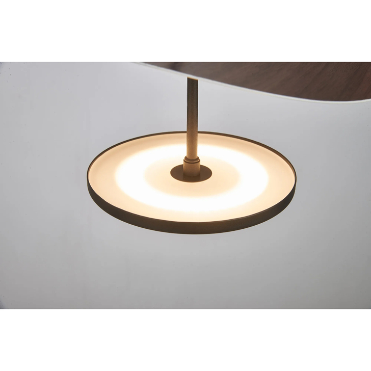 Mantra Abisal Black/Dark Wood Single Pendant: 12W LED: 3000K: Triac Dimmable
