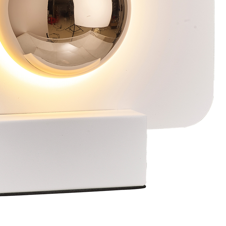 Mantra Alba White And French Gold Led Bedside Table Lamp - 3000K