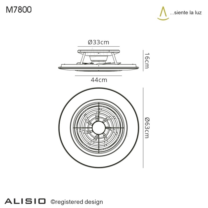 Mantra Alisio Black LED Ceiling Light With Built-In Reversible Fan C/W Remote Control