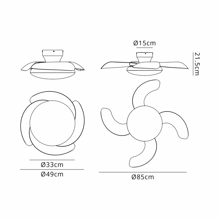 Mantra Aloha II White/Wood Led Ceiling Fan Light - 3000K-5000K Adjustable