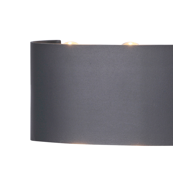 Mantra Arcs Sleek Anthracite Up And Down Flush Exterior Wall Light - IP54 - 3000K