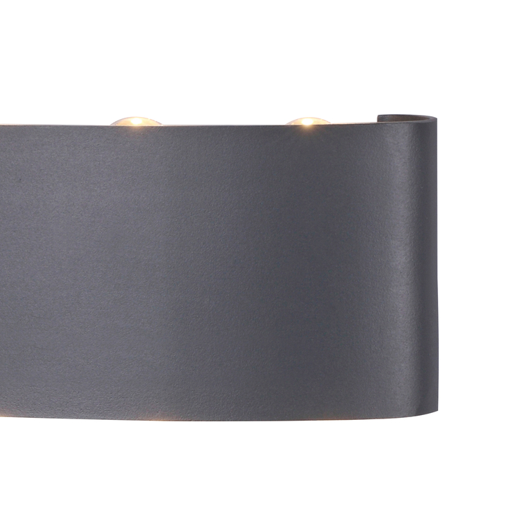 Mantra Arcs Sleek Anthracite Up And Down Flush Exterior Wall Light - IP54 - 3000K