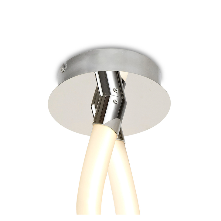 Mantra Armonia Chrome, Large Semi-Flush Wave Led Ceiling Light With 360 Degree Light Spread - 3000K