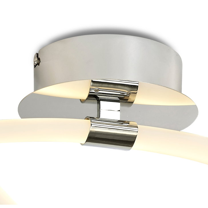 Mantra Armonia Chrome, Semi-Flush Medium Loop Led Ceiling Light With 360 Degree Light Spread - 3000K