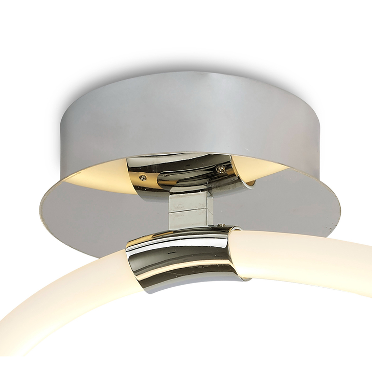 Mantra Armonia Chrome, Semi-Flush Small Loop Led Ceiling Light With 360 Degree Light Spread - 3000K