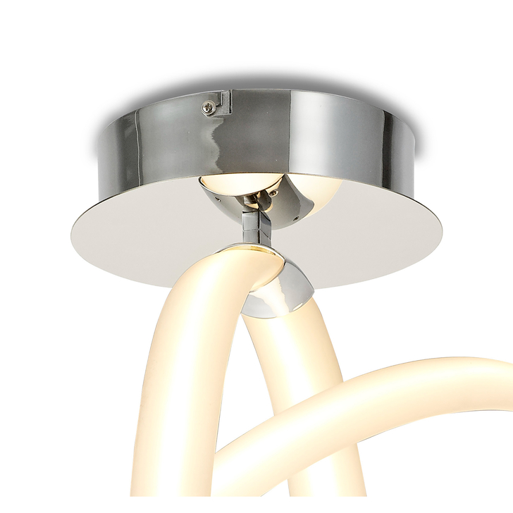 Mantra Armonia Chrome, Semi-Flush Wave Vertical Led Ceiling Light With 360 Degree Light Spread - 3000K