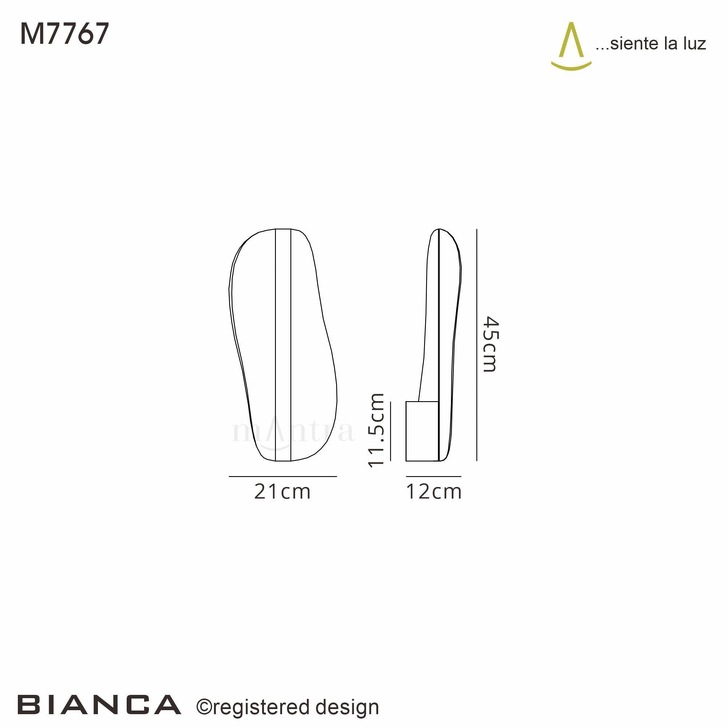 Mantra Bianca Crackled Acrylic Effect Large LED Wall Light White - 3000K