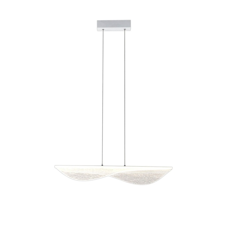 Mantra Bianca Crackled Acrylic Effect LED Linear Bar Pendant White - 3000K