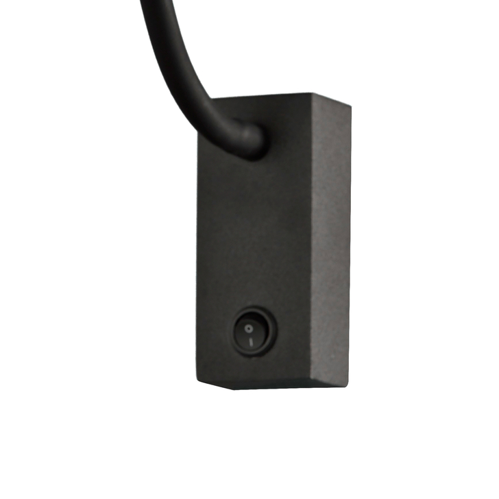 Mantra Boavista Square Headed Black Adjustable Switched Bedside Led Reader Wall Light - 3000K